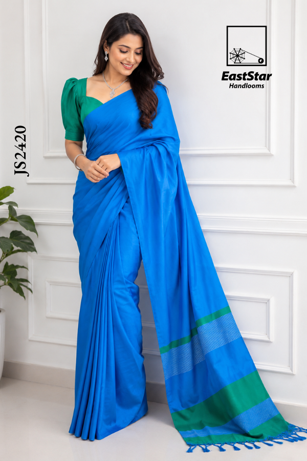 Royal Blue Handloom Silk Saree JS2420 Royal Blue Handloom Silk Saree JS2420