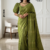 Olive Green Handloom Silk Saree JS2446