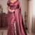 Wine Rose  Handloom Silk  Saree JS3144