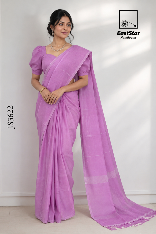Pink  Handloom Silk Saree JS3622