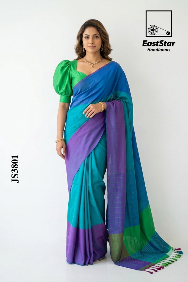 Colour Full Handloom Silk Saree JS3801 Colour Full Handloom Silk Saree JS3801