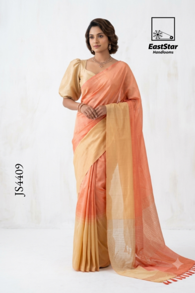 Soft Dual-Tone  Handloom Silk Saree JS4509