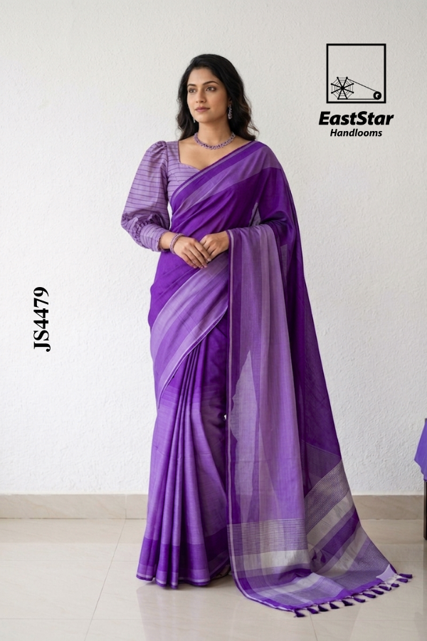 Purple Handloom Silk Saree JS4479