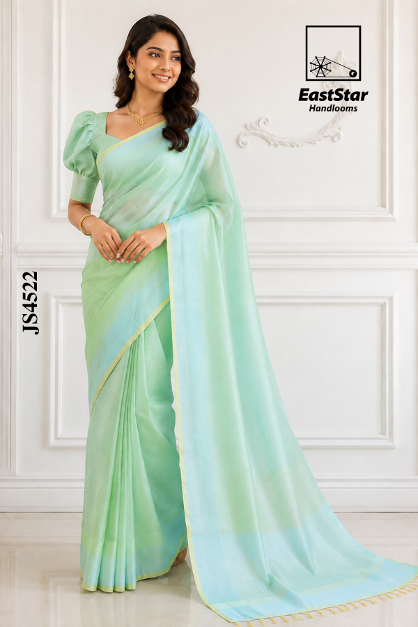 Mint green Handloom Silk Saree JS4522 Mint green Handloom Silk Saree JS4522