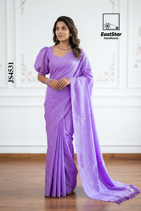 Light Lavender Purple Handloom Silk Saree JS4531 Light Lavender Purple Handloom Silk Saree JS4531