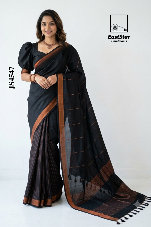 Black Handloom Silk Saree JS4547 Black Handloom Silk Saree JS4547
