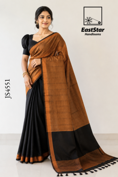 Black Handloom Silk Saree JS4551