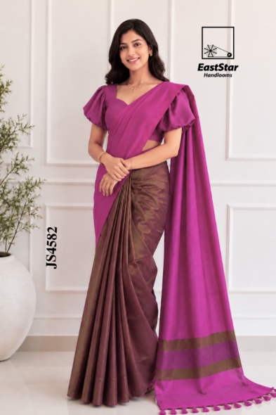Pink Handloom Silk Saree JS4582
