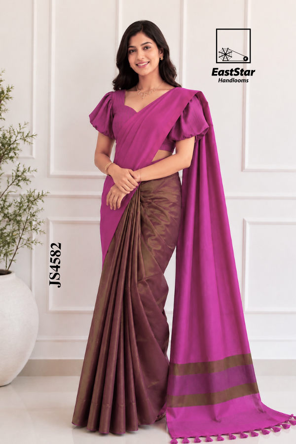Pink Handloom Silk Saree JS4582 Pink Handloom Silk Saree JS4582