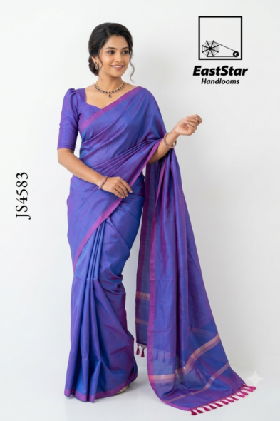 Magenta-Purple Handloom Silk Saree JS4583
