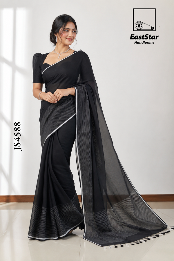 Black Handloom Silk Saree JS4588 Black Handloom Silk Saree JS4588