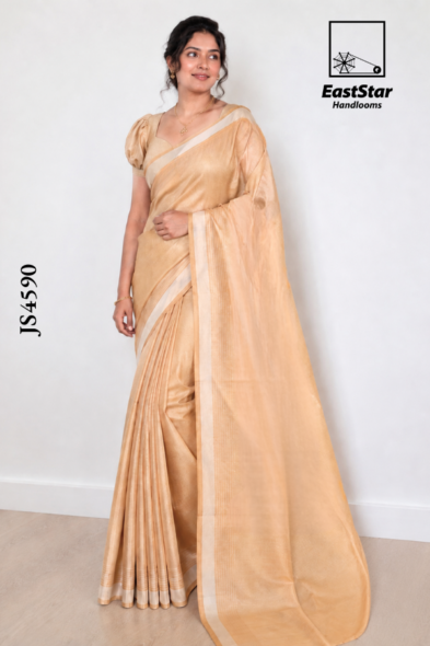 Champagne Gold  Handloom Silk Saree JS4590