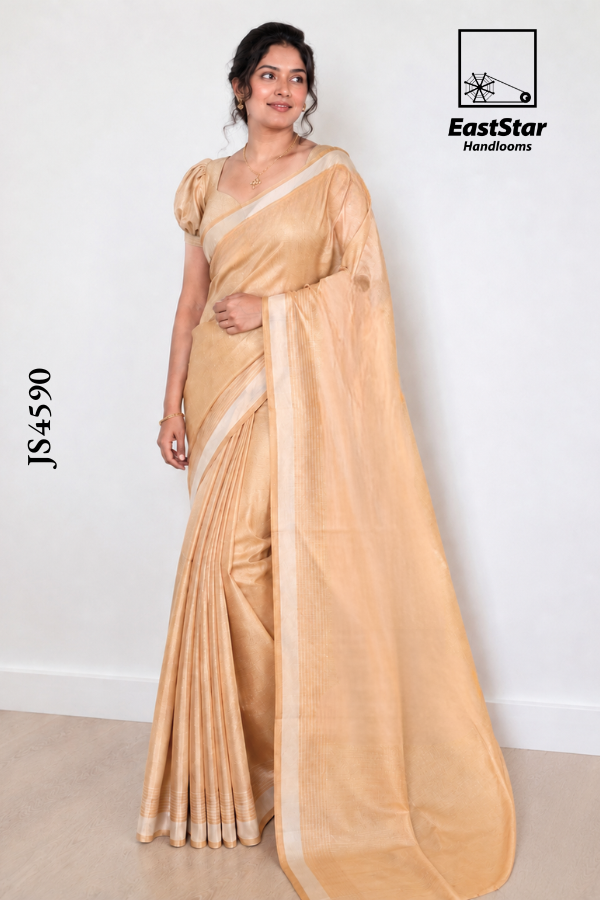 Champagne Gold Handloom Silk Saree JS4590 Champagne Gold Handloom Silk Saree JS4590