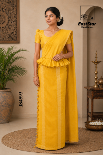 Yellow Handloom Silk  Saree JS4593