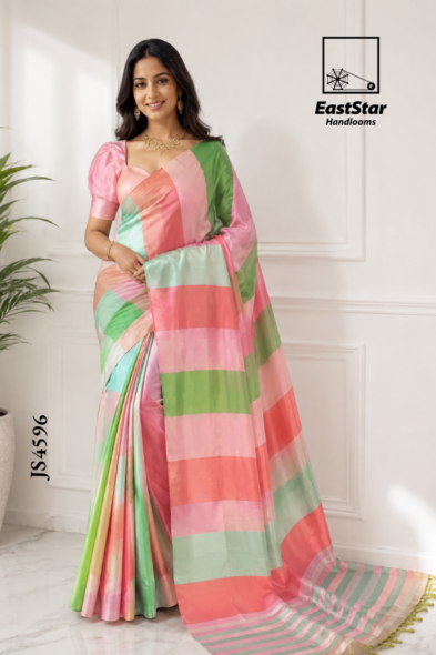 Colour Full Handloom Silk Saree JS4596