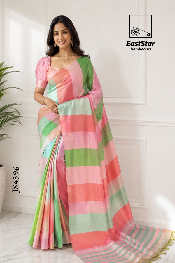 Colour Full Handloom Silk Saree JS4596