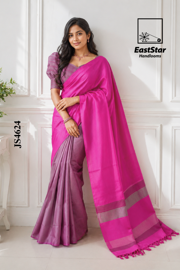 Pink Handloom Silk Saree JS4624