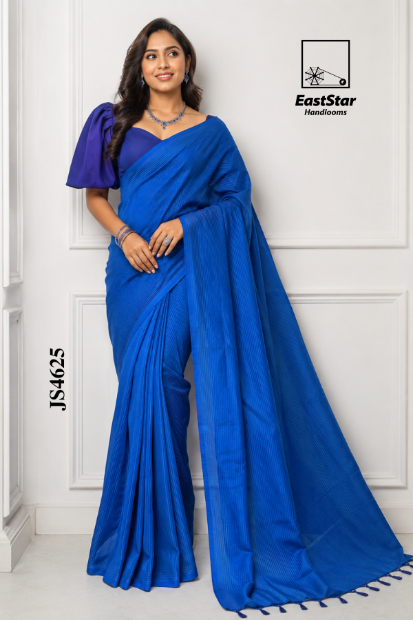 Blue Handloom Silk Saree JS4625 Blue Handloom Silk Saree JS4625
