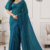 Teal Blue  Handloom Silk Saree JS4626