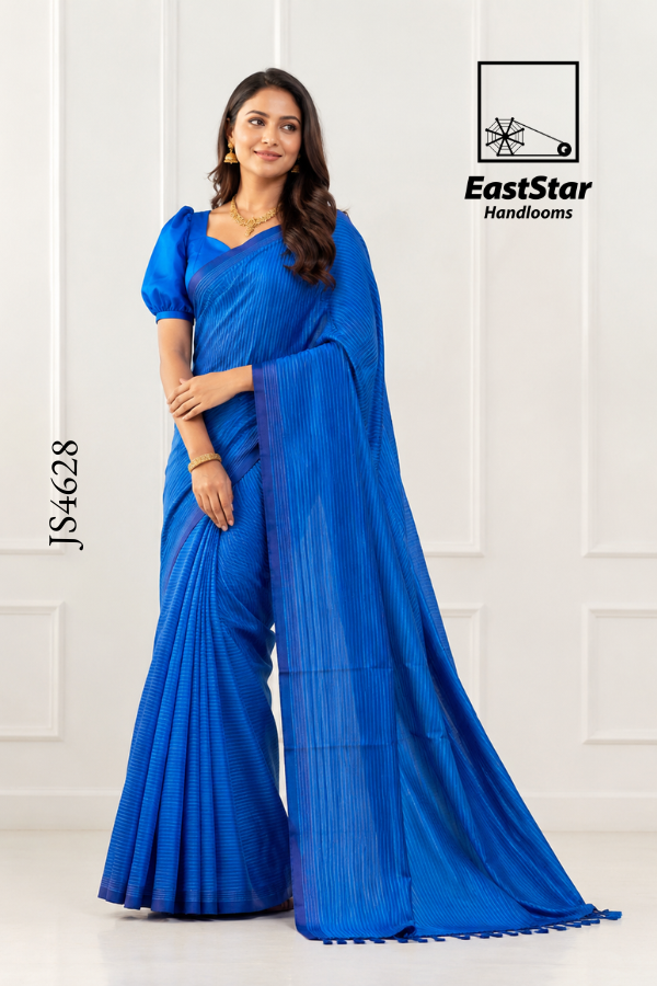 Blue Handloom Silk Saree JS4628 Blue Handloom Silk Saree JS4628