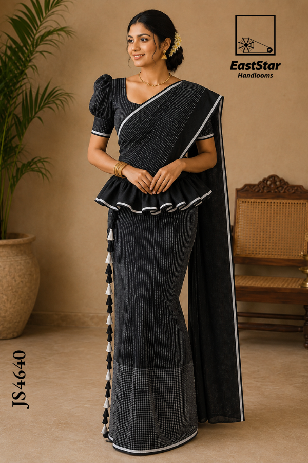 Black Handloom Silk Saree JS4640 Black Handloom Silk Saree JS4640