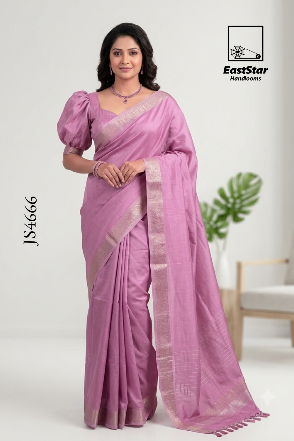 Soft Mauve Handloom Silk Saree JS4666 Soft Mauve Handloom Silk Saree JS4666