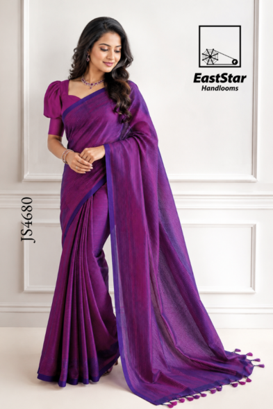 Magenta-Purple Handloom Silk Saree JS4680