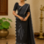 Black  Handloom Silk Saree JS4683