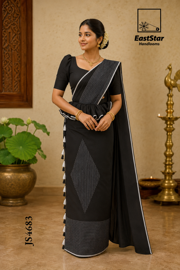 Black Handloom Silk Saree JS4683 Black Handloom Silk Saree JS4683