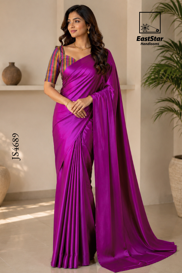 Magenta-Purple Handloom Silk Saree JS4689