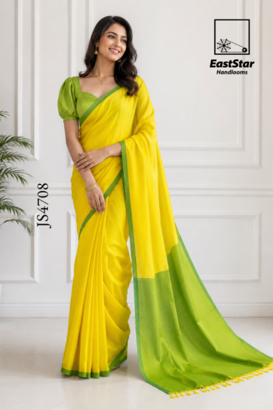 Yellow Handloom Silk Saree JS4708