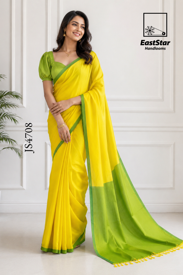 Yellow Handloom Silk Saree JS4708