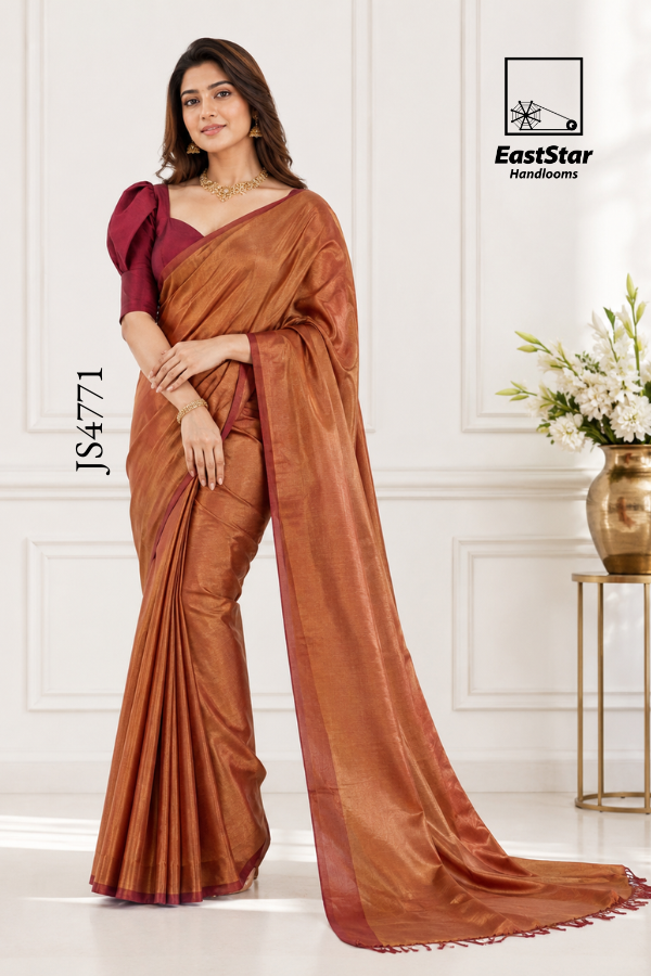Copper Handloom Silk Saree JS4771 Copper Handloom Silk Saree JS4771