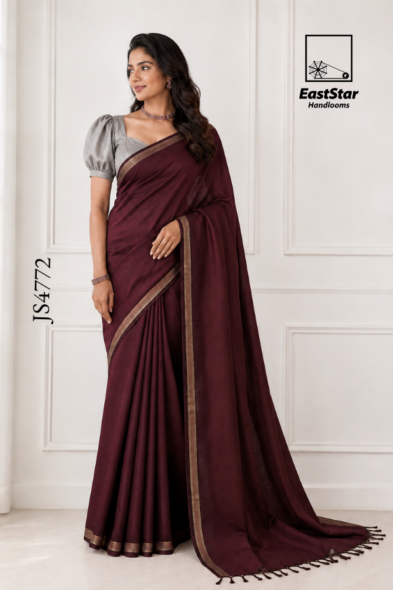 Maroon Handloom Silk Saree JS4772