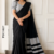 Black  Handloom Cotton Saree PUC1027